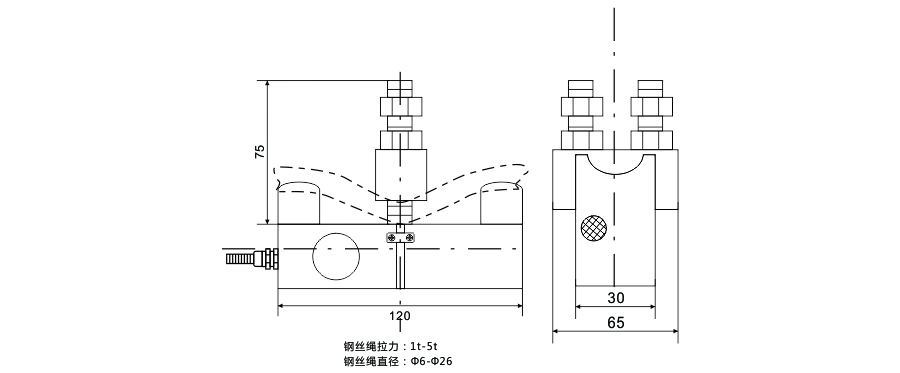 BCQ黑色旁压式传感器尺寸图
